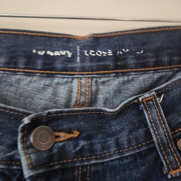 Old navy loose denim size 36×32 mens jeans straight leg dark wash - Picture 3 of 5